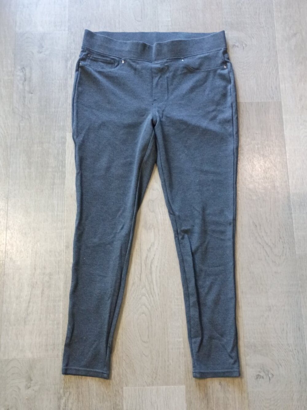 Seven7 Charcoal Gray 4-Way Stretch Skinny Fit Pull-On Ponte Legging Pants Size L